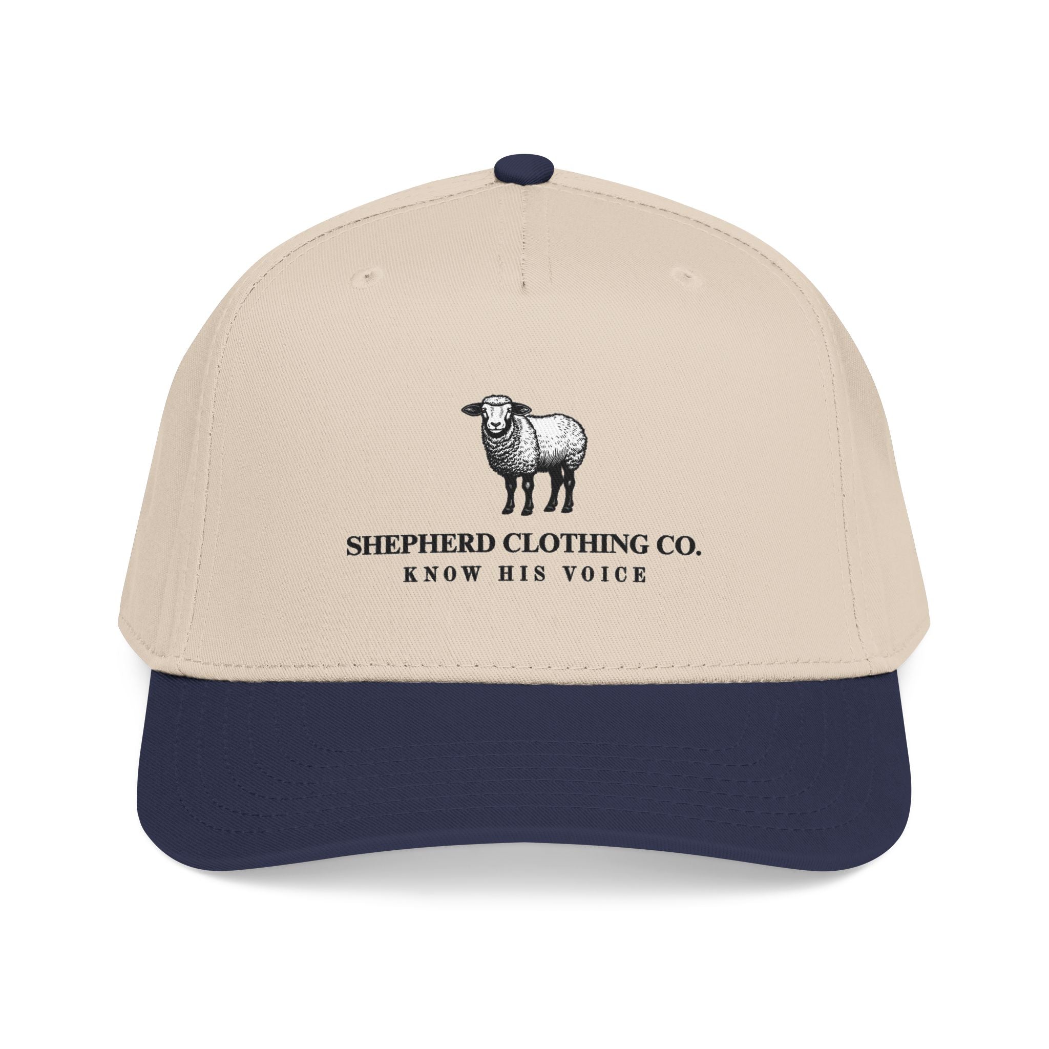 Sheep Logo Baseball Cap — "Shepherd Clothing Co. Know His Voice" Embroidered Hat