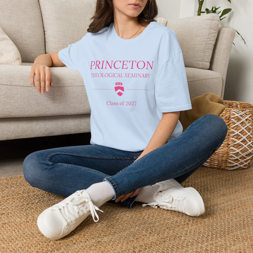 Princeton Theological Seminary Class of 2027 T-Shirt (Pink Lettering for AKA's)