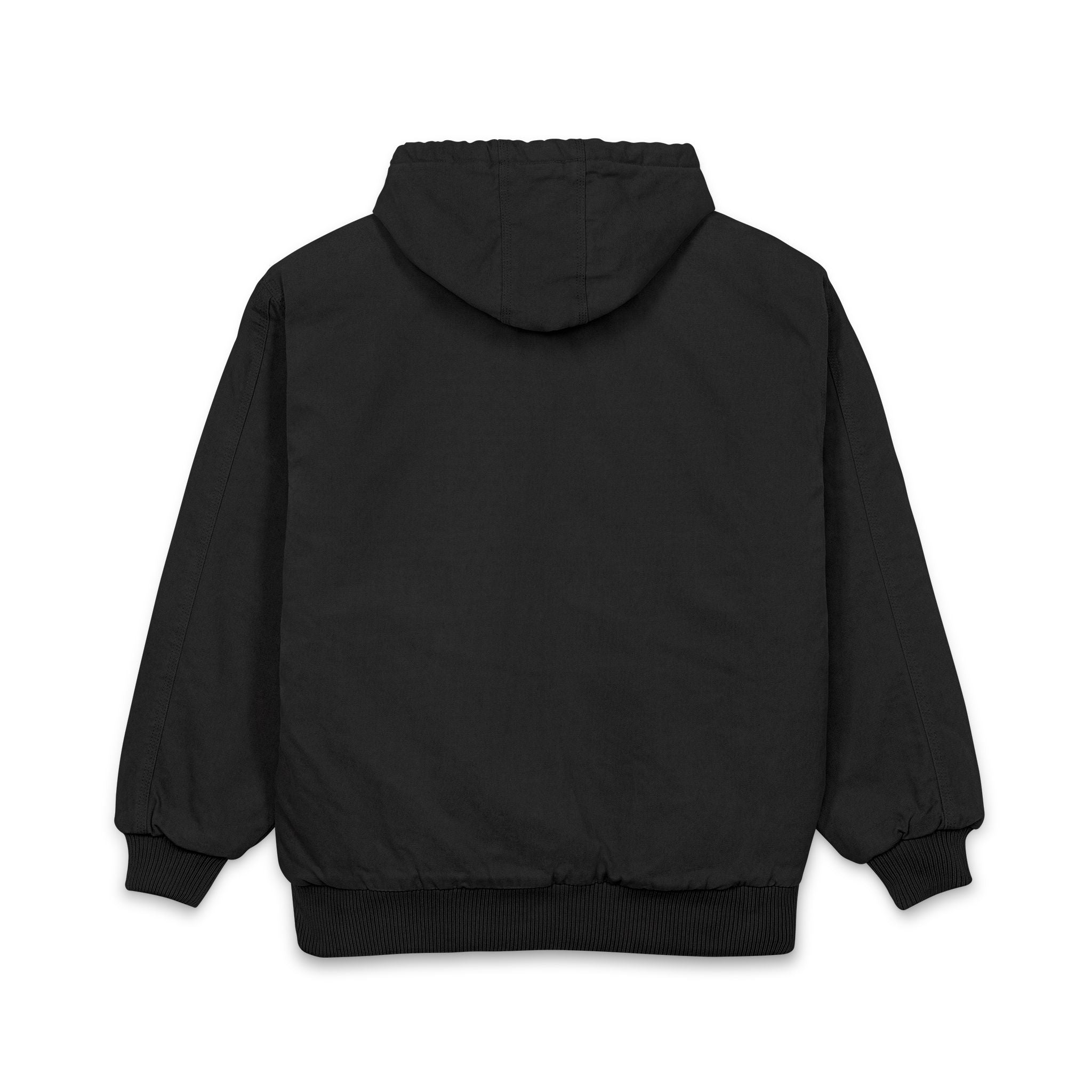 Duck Cloth Hooded Work Jacket - Embroidered Logo Heavy-Duty Workwear
