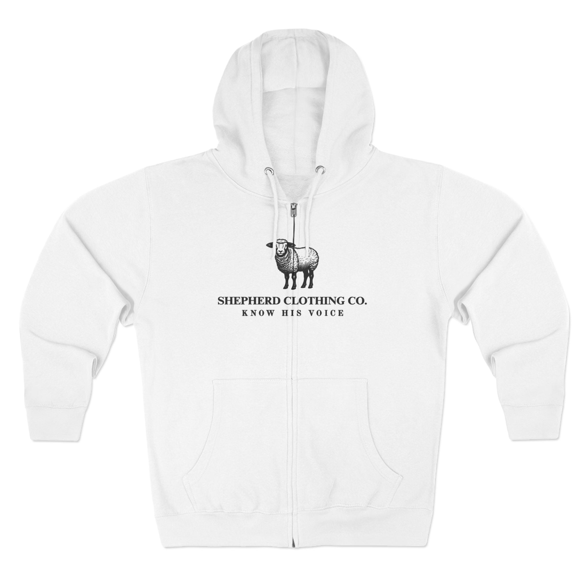 Shepherd Clothing Co. Zip Hoodie — Know His Voice | Lamb Logo Zip-Up Hoodie
