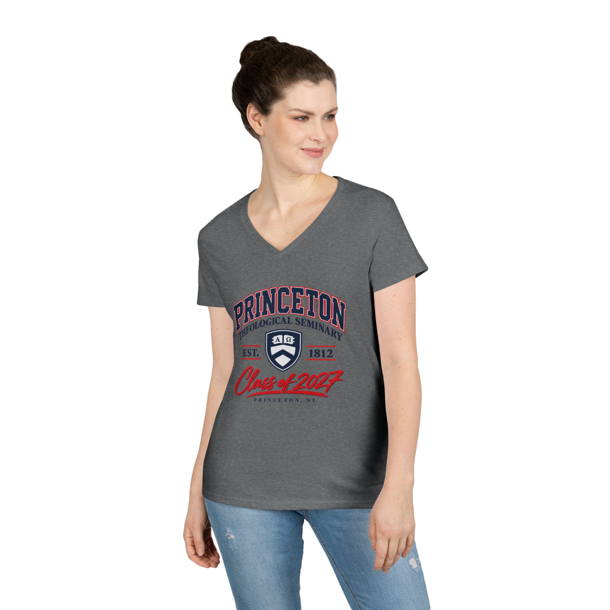 Cathedral Sketch V-Neck T-Shirt_New PTS Logo