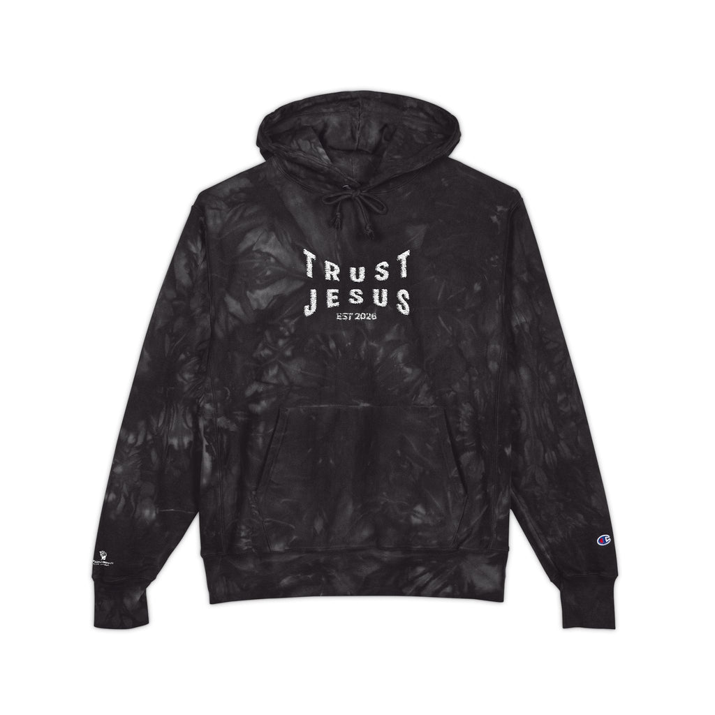 Trust Jesus Embroidered Tie-Dye Hoodie