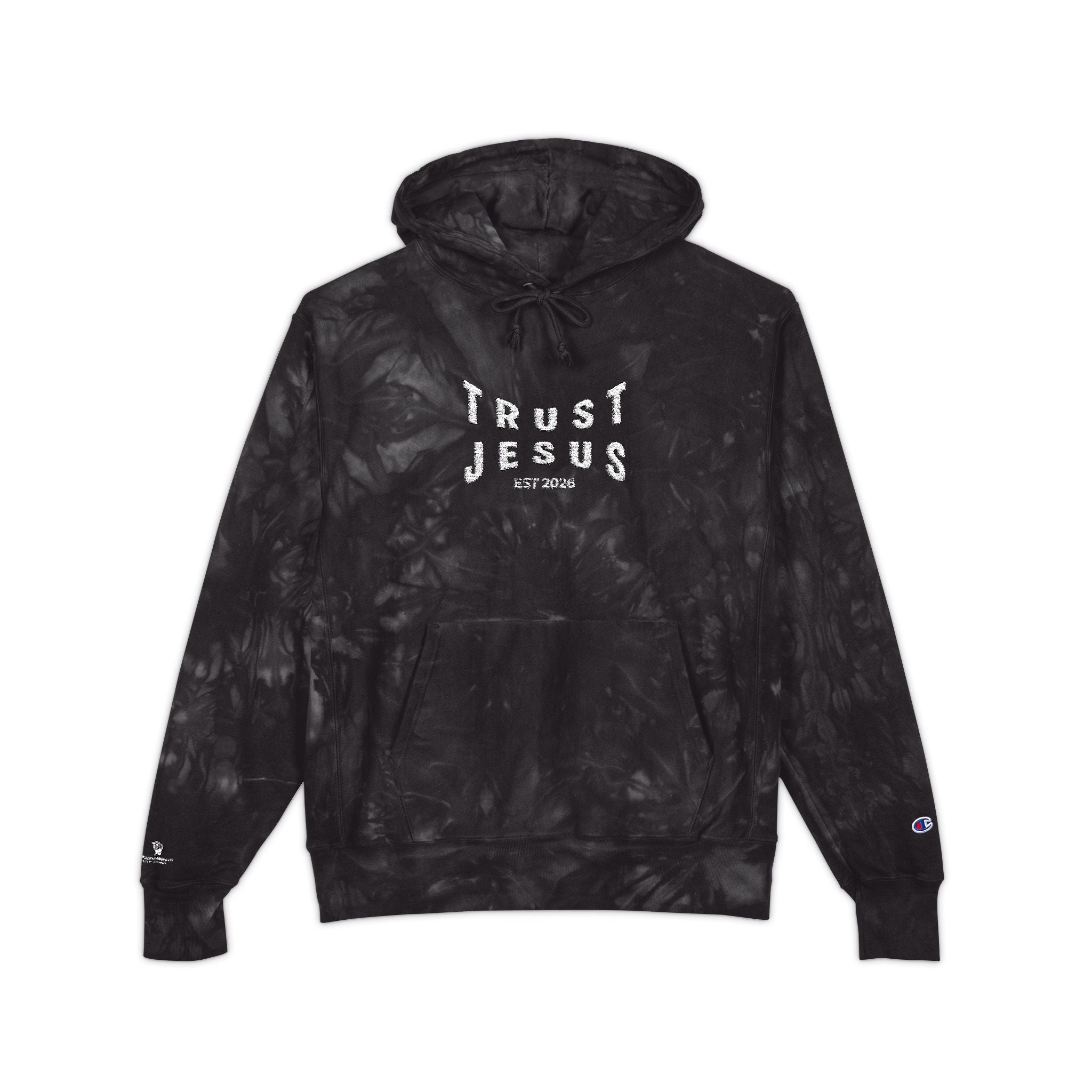 Trust Jesus Embroidered Tie-Dye Hoodie