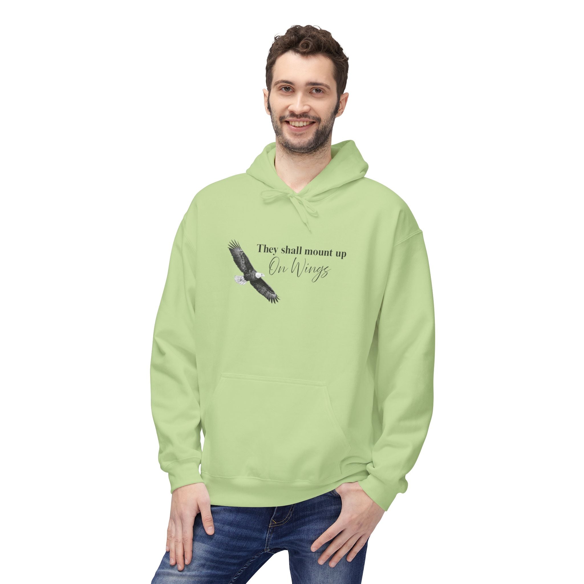 Soaring Eagle Hoodie - "They Shall Mount Up…” Inspirational Minimalist Pullover