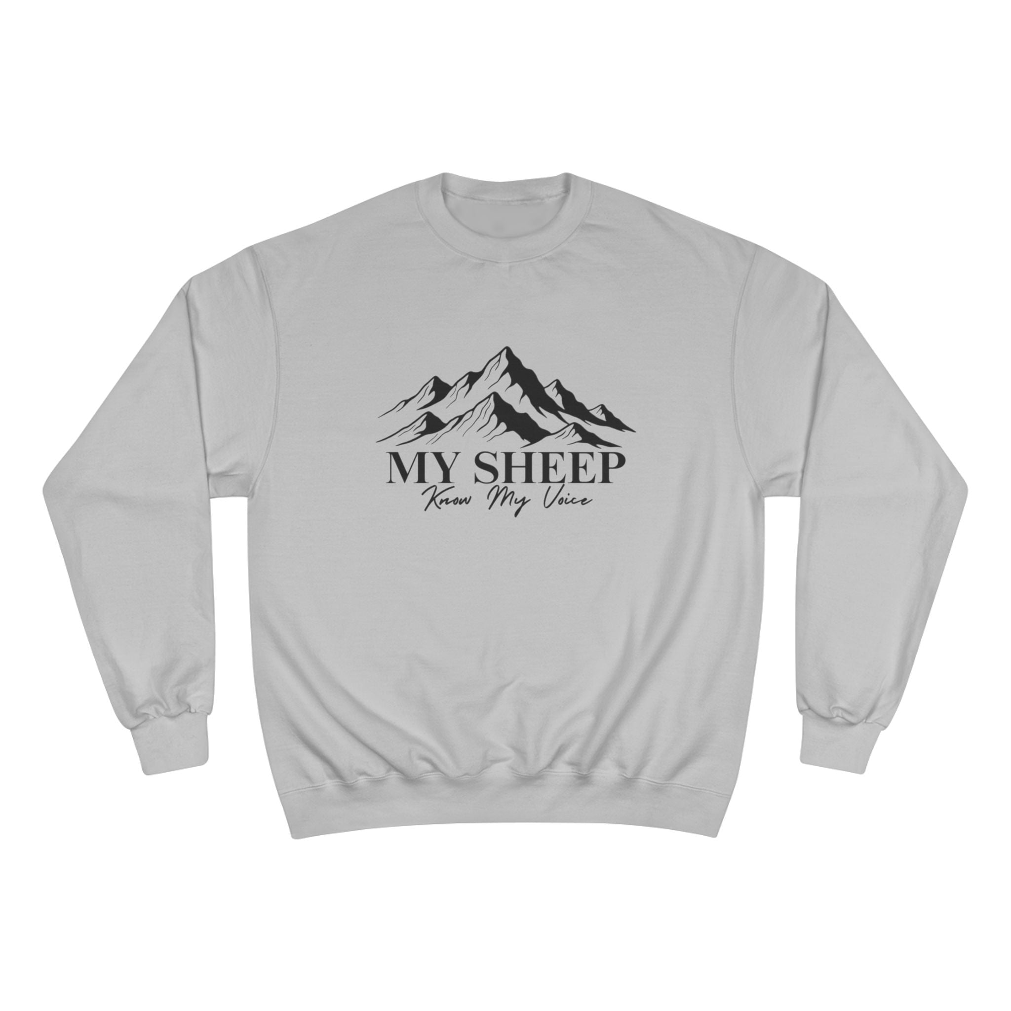 My Sheep Sweatshirt — Christian Mountain Crewneck (John 10:4)