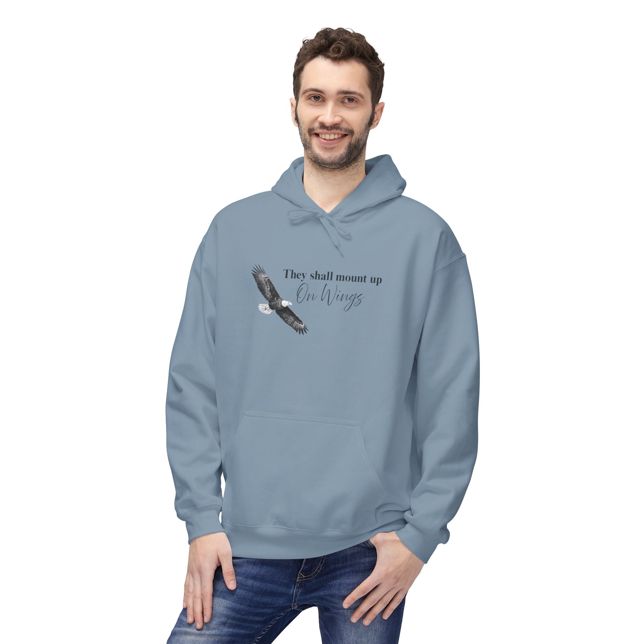 Soaring Eagle Hoodie - "They Shall Mount Up…” Inspirational Minimalist Pullover