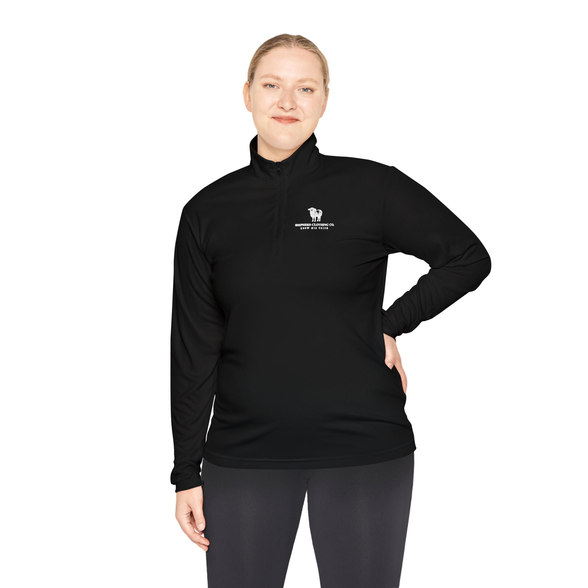 Quarter-Zip Pullover — Minimalist State Silhouette Chest Logo