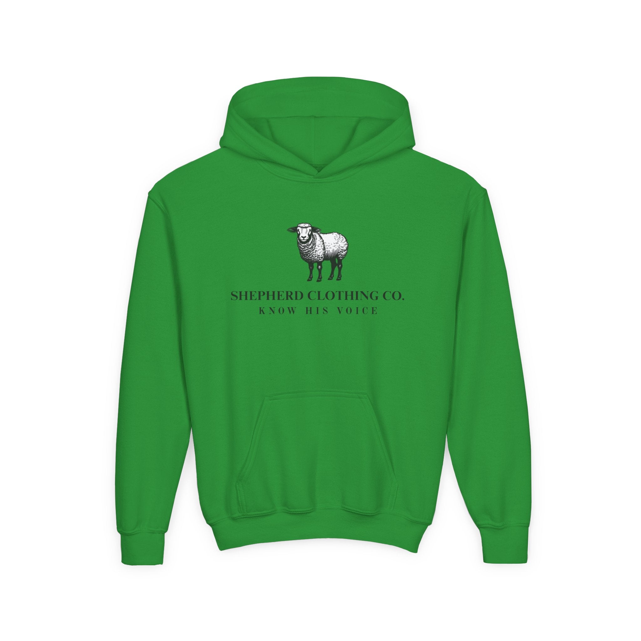 Youth Hoodie — Shepherd Clothing Co. 'Know His Voice' Lamb Graphic