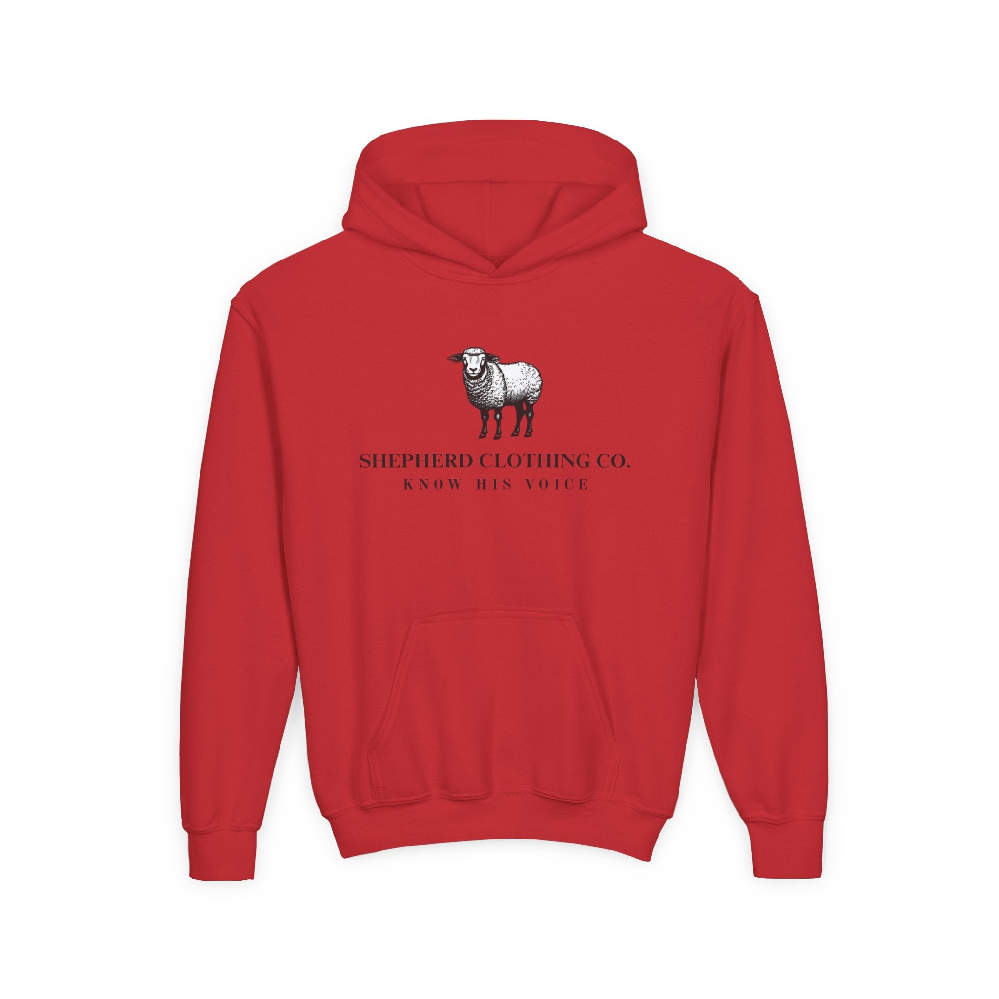 Youth Hoodie — Shepherd Clothing Co. 'Know His Voice' Lamb Graphic