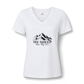 My Sheep Knows My Voice V-Neck Tee — Christian Mountains Graphic Tee