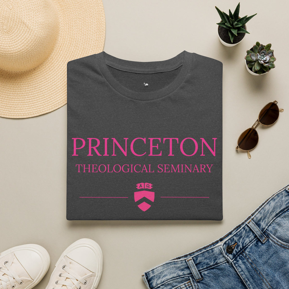 Princeton Theological Seminary Class of 2027 T-Shirt (Pink Lettering for AKA's)