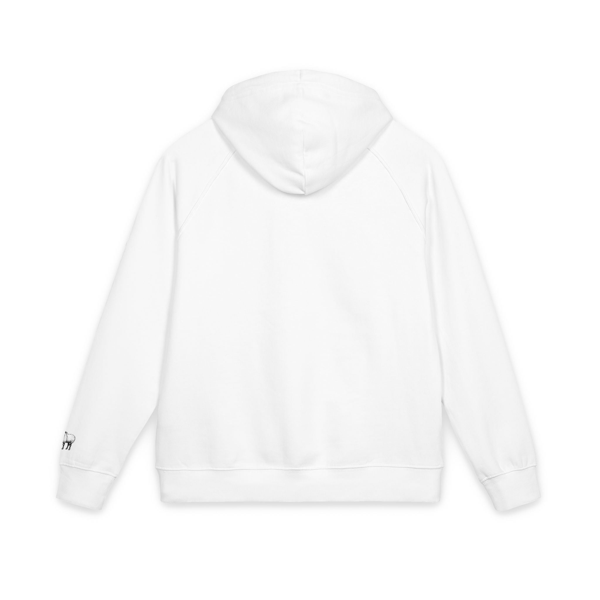 Embroidered Minimalist Sheep Hoodie — Eco Raglan Pullover
