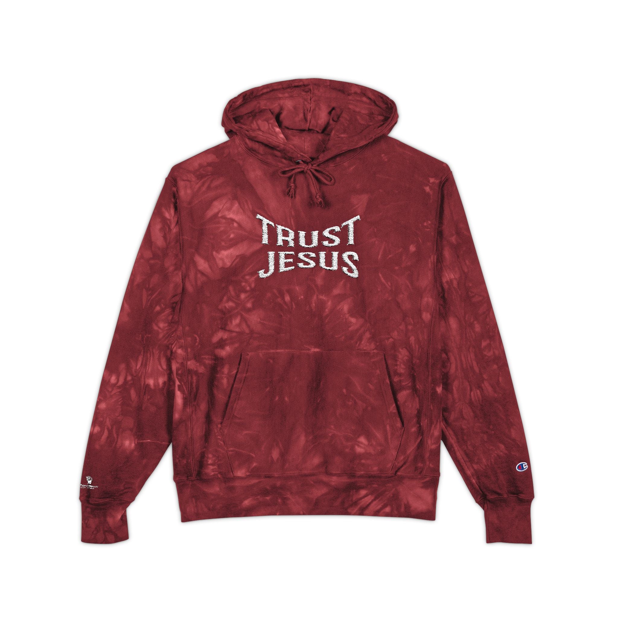 Trust Jesus Embroidered Tie-Dye Hoodie