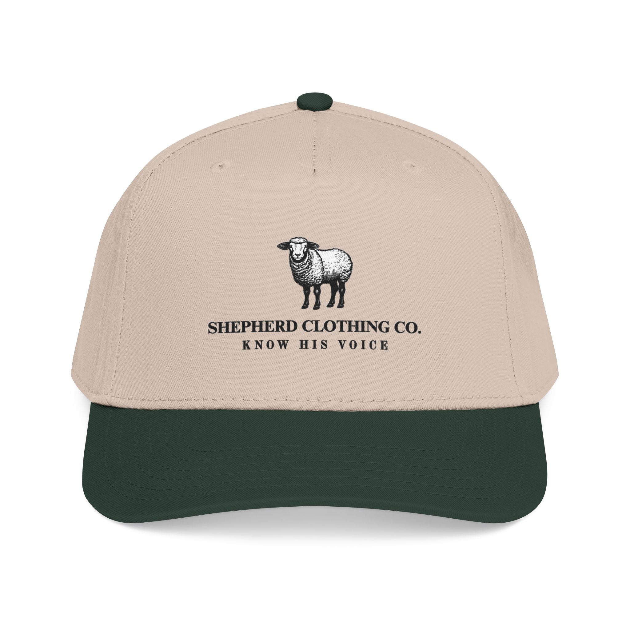 Sheep Logo Baseball Cap — "Shepherd Clothing Co. Know His Voice" Embroidered Hat