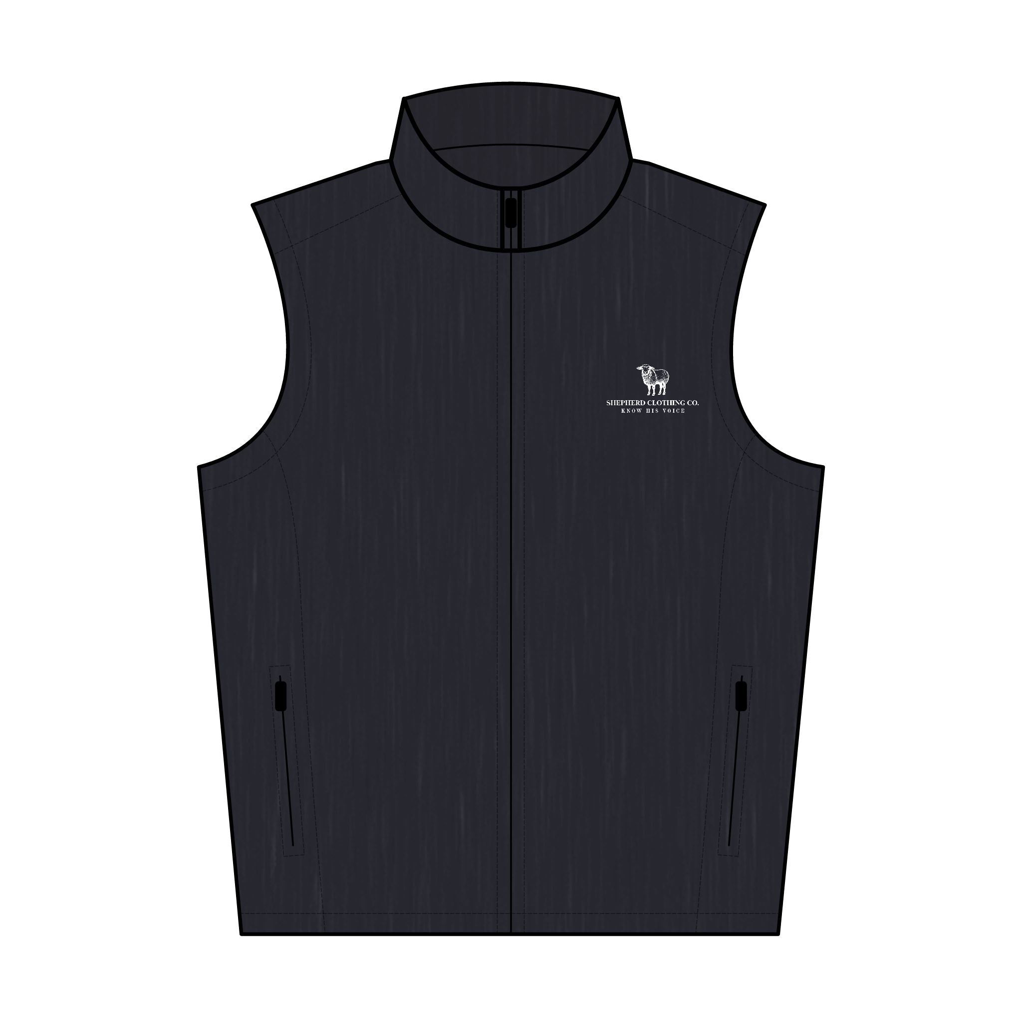 Men's Embroidered Soft Shell Vest — Lightweight Windproof Layer with Subtle Logo