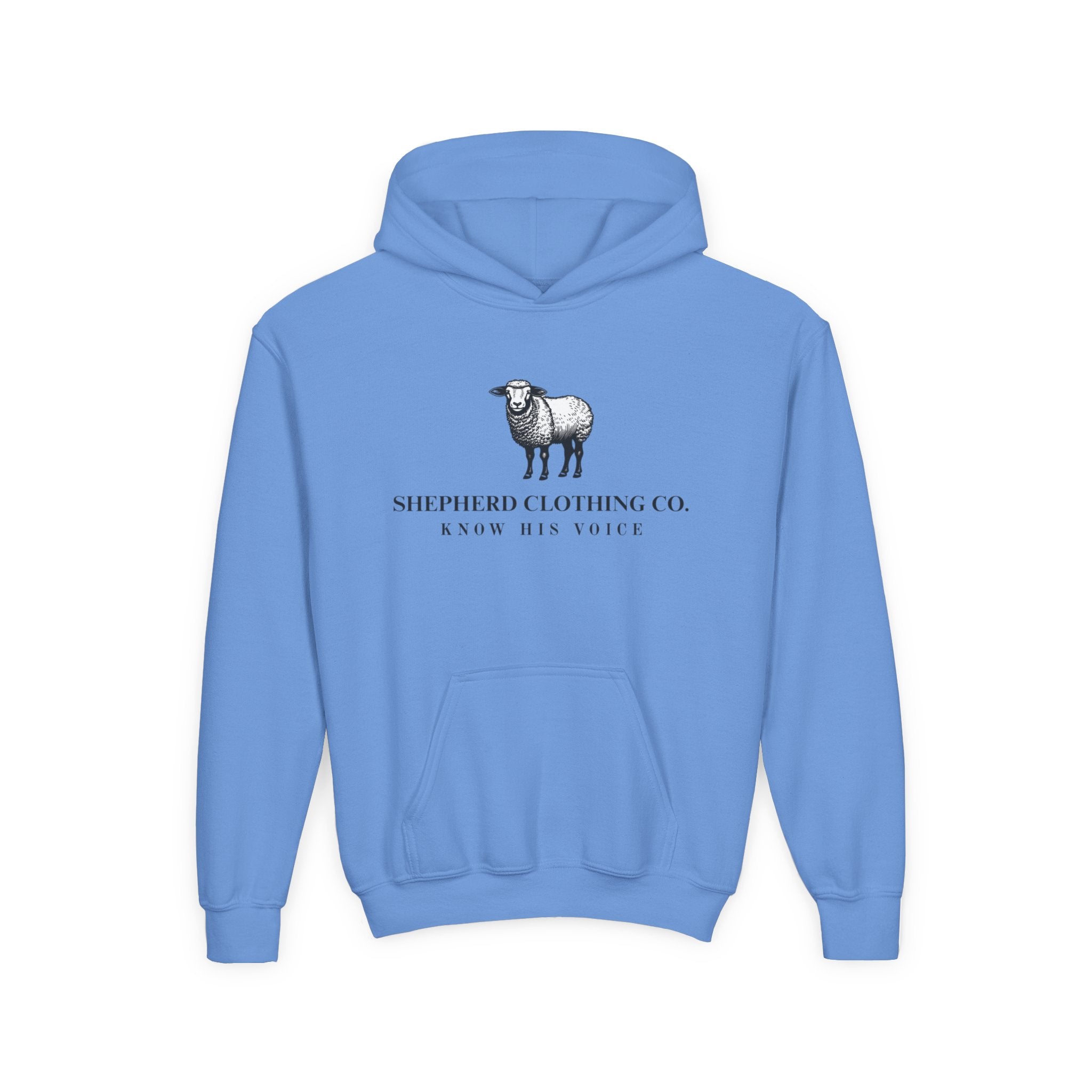Youth Hoodie — Shepherd Clothing Co. 'Know His Voice' Lamb Graphic