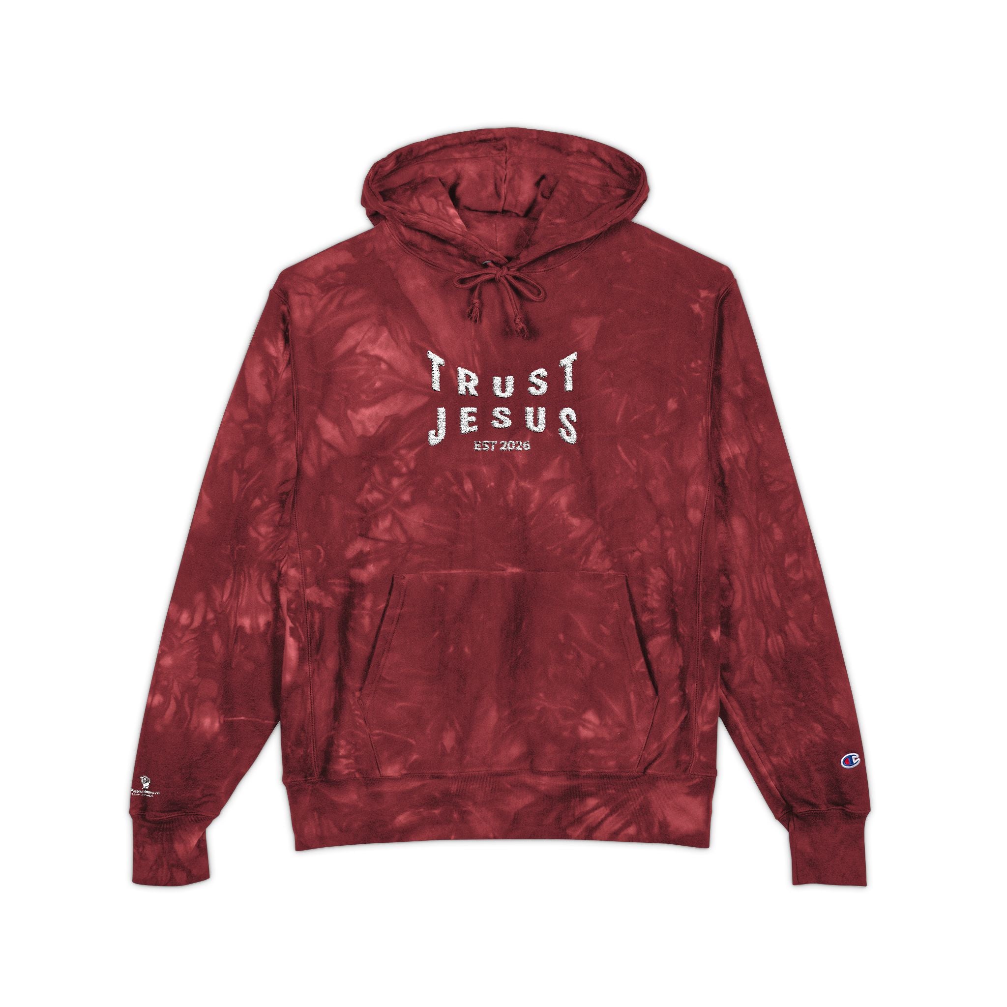 Trust Jesus Embroidered Tie-Dye Hoodie