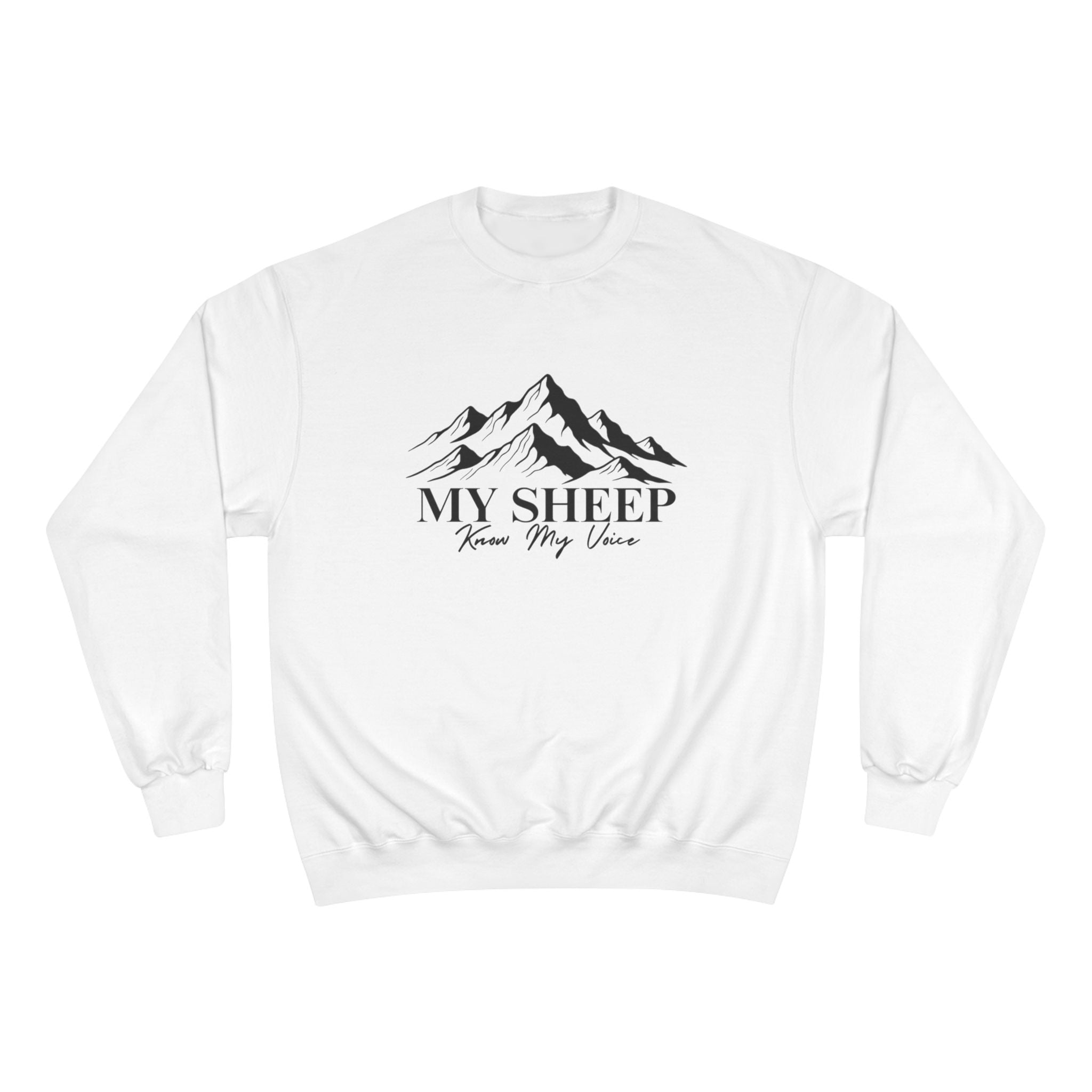 My Sheep Sweatshirt — Christian Mountain Crewneck (John 10:4)