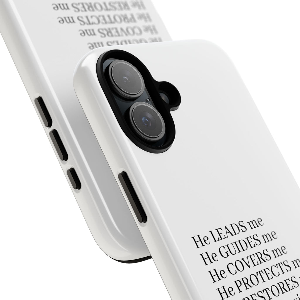 Christian Faith iPhone Case — "He Leads Me" Inspirational Phone Cover