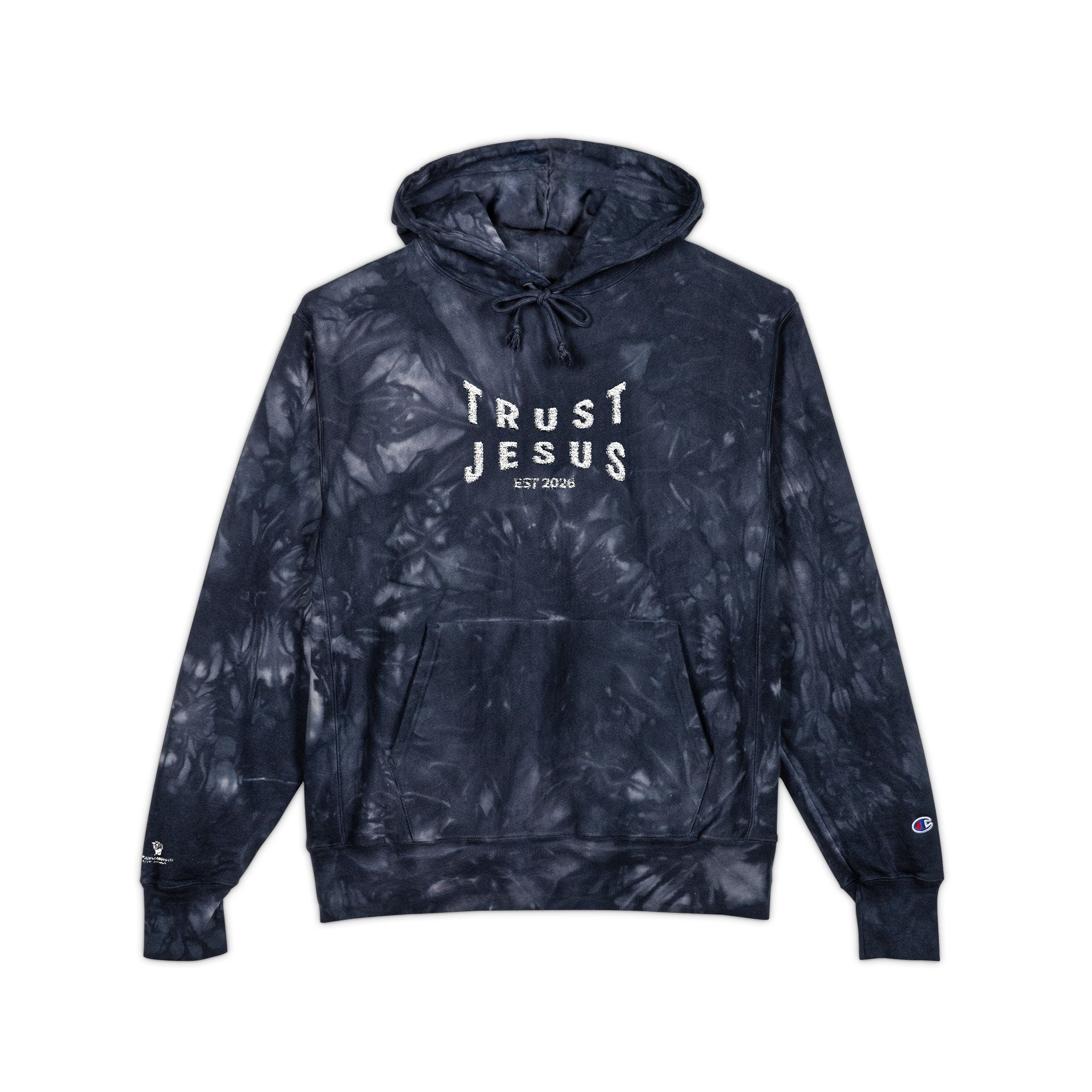 Trust Jesus Embroidered Tie-Dye Hoodie