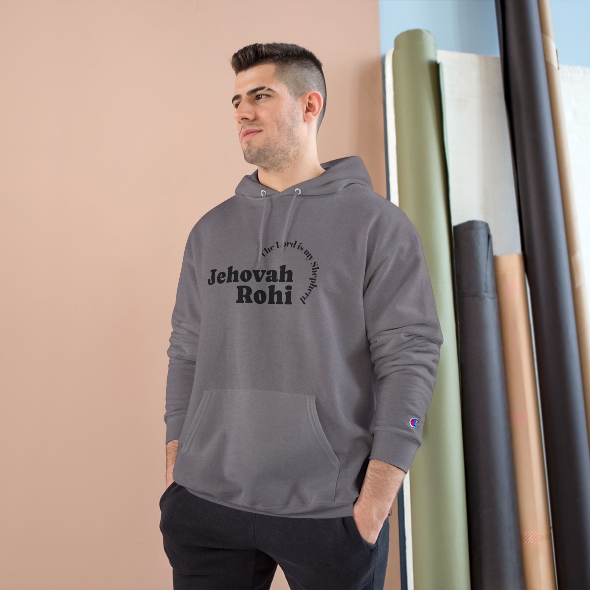 Jehovah Rohi Hoodie — Minimal Faith Sweatshirt (Psalm-inspired)