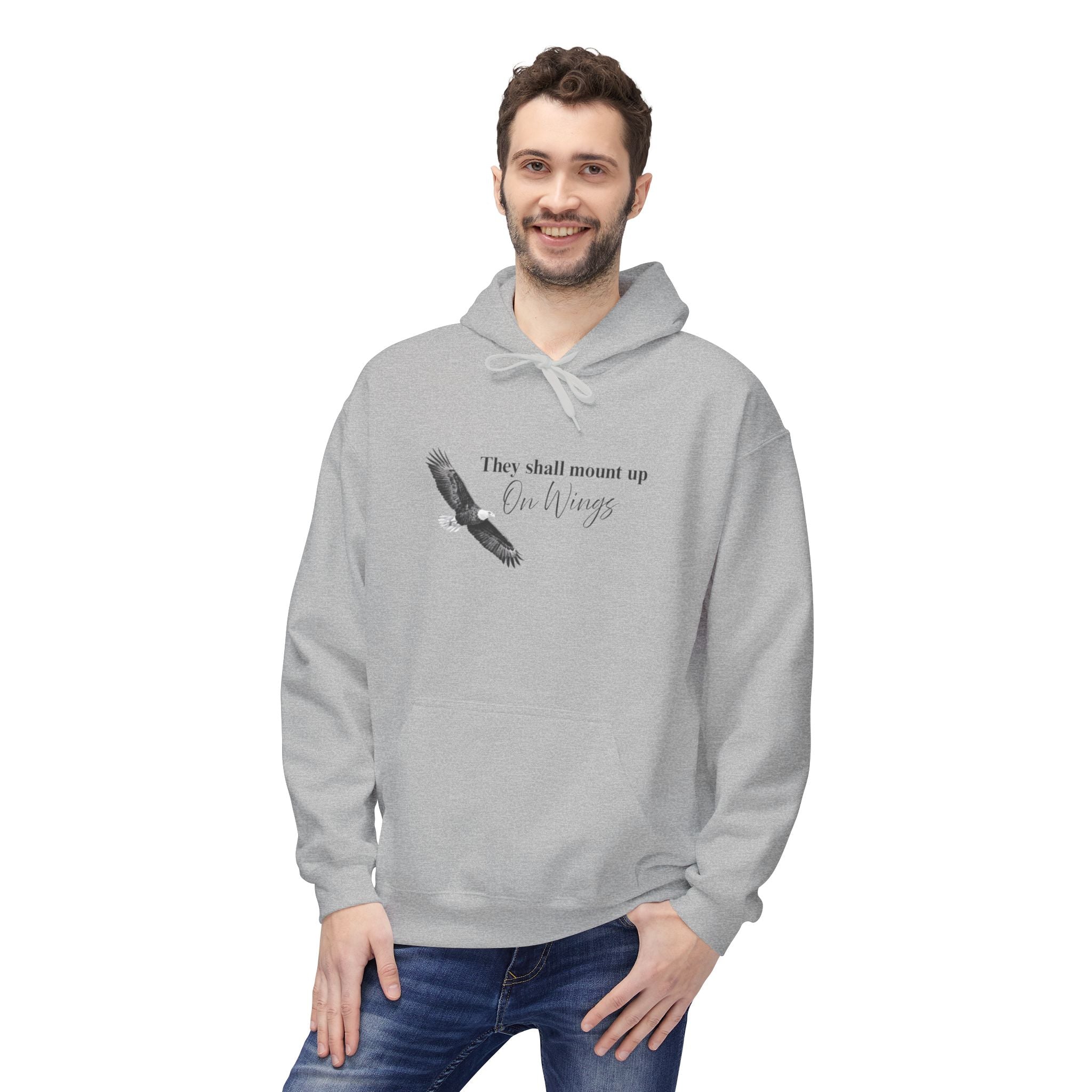 Soaring Eagle Hoodie - "They Shall Mount Up…” Inspirational Minimalist Pullover