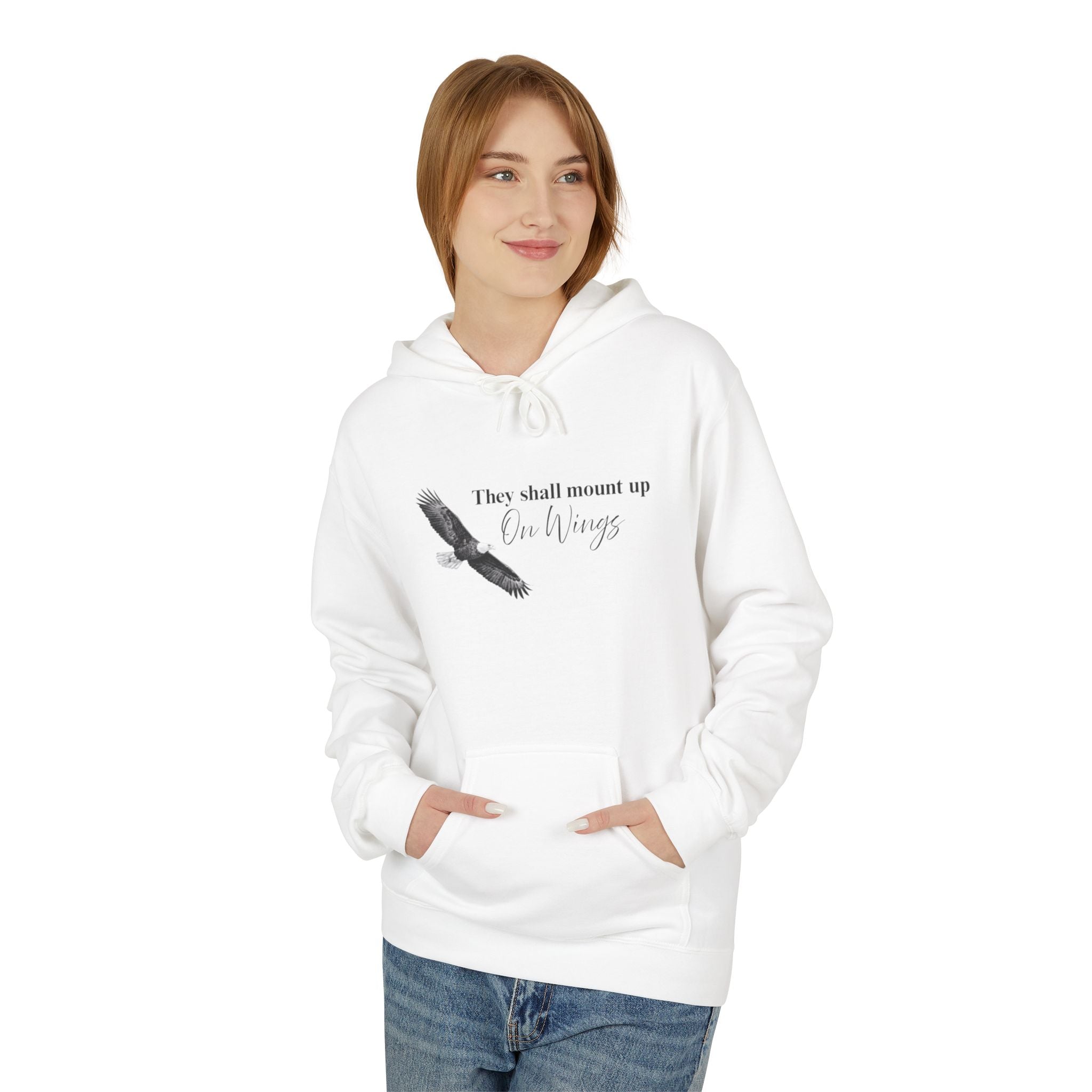 Soaring Eagle Hoodie - "They Shall Mount Up…” Inspirational Minimalist Pullover