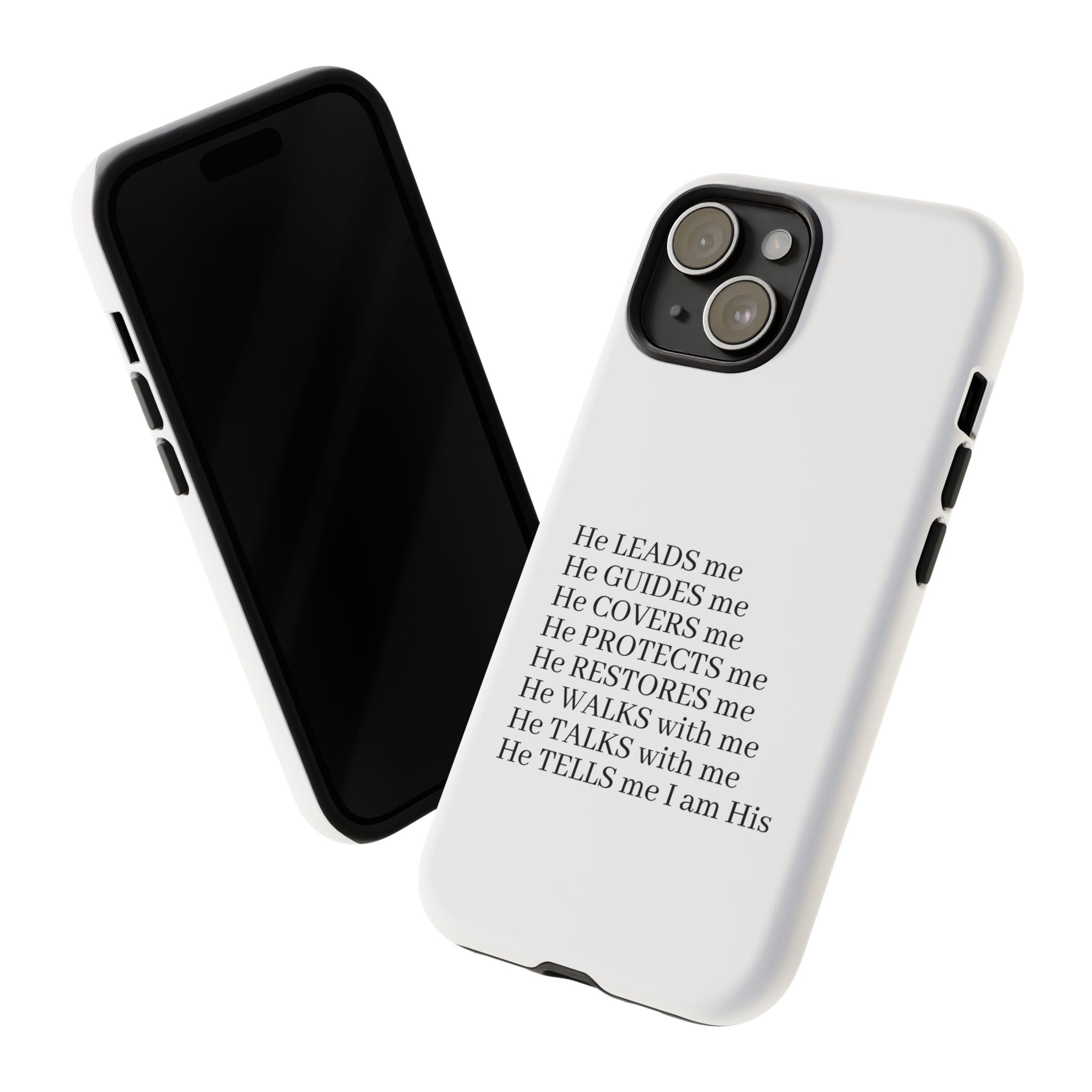 Christian Faith iPhone Case — "He Leads Me" Inspirational Phone Cover