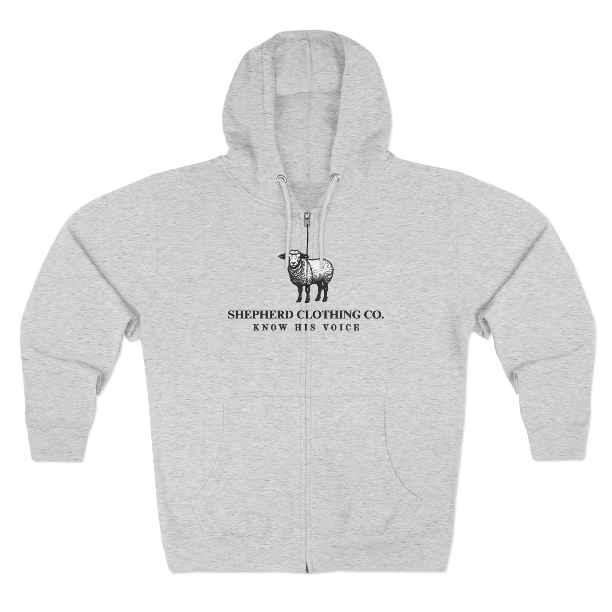 Shepherd Clothing Co. Zip Hoodie — Know His Voice | Lamb Logo Zip-Up Hoodie