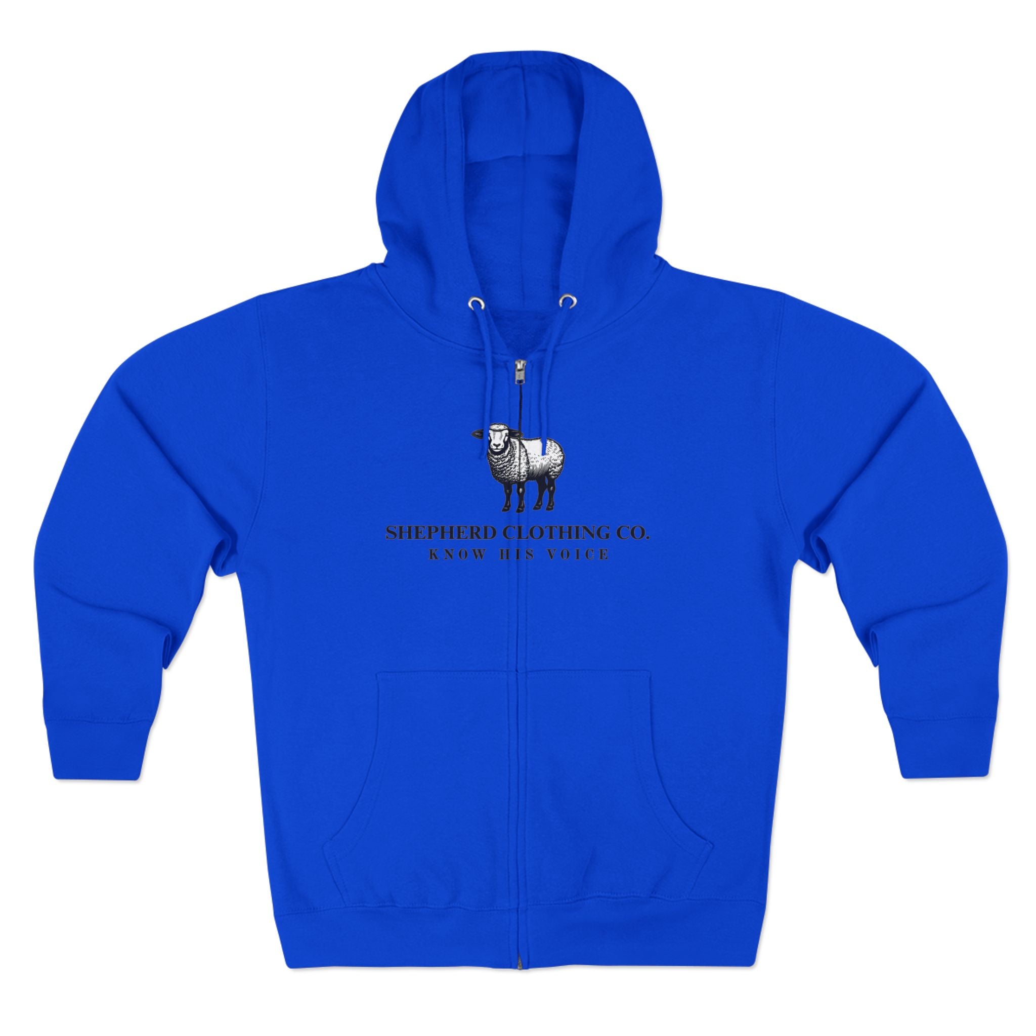 Shepherd Clothing Co. Zip Hoodie — Know His Voice | Lamb Logo Zip-Up Hoodie