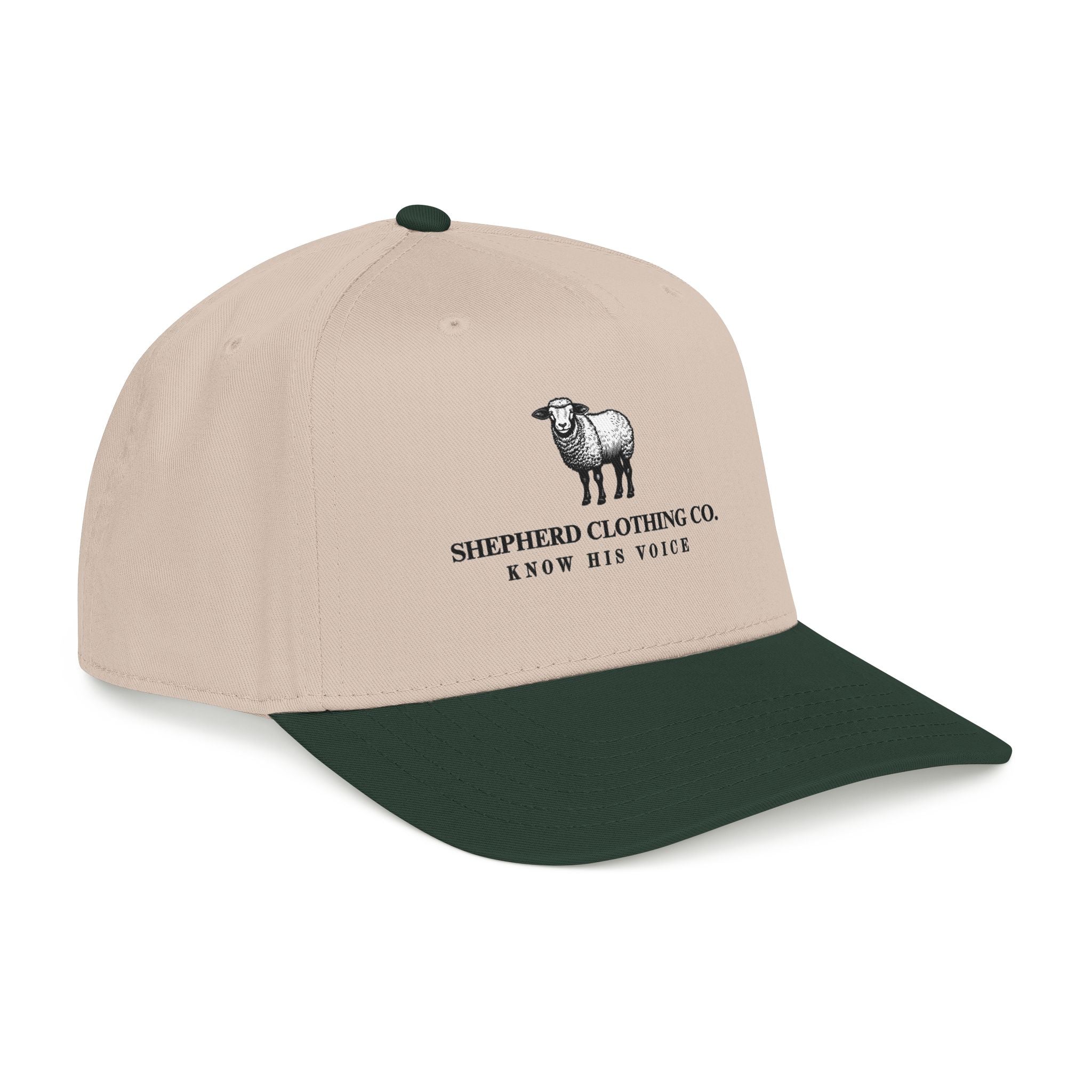 Sheep Logo Baseball Cap — "Shepherd Clothing Co. Know His Voice" Embroidered Hat