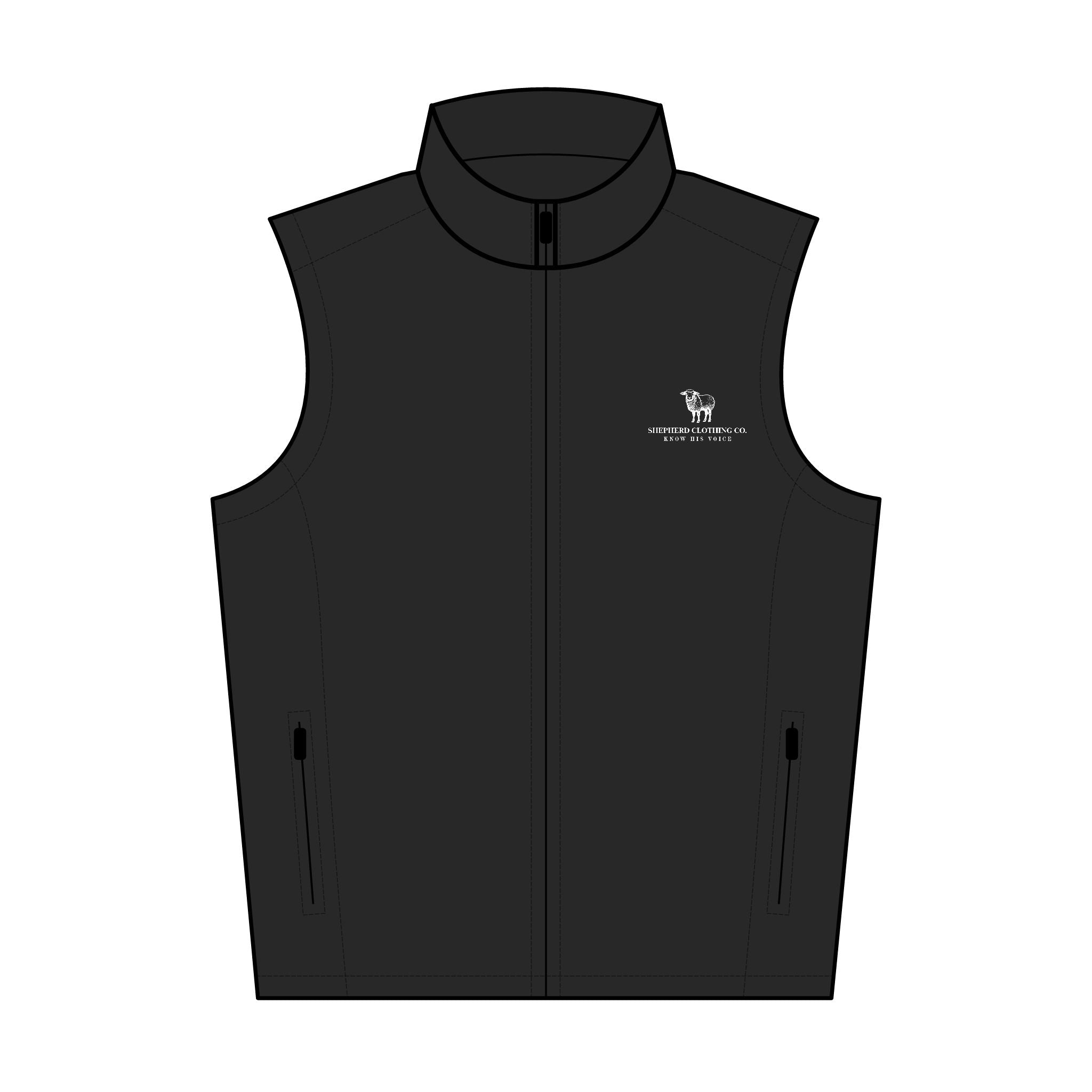 Men's Embroidered Soft Shell Vest — Lightweight Windproof Layer with Subtle Logo