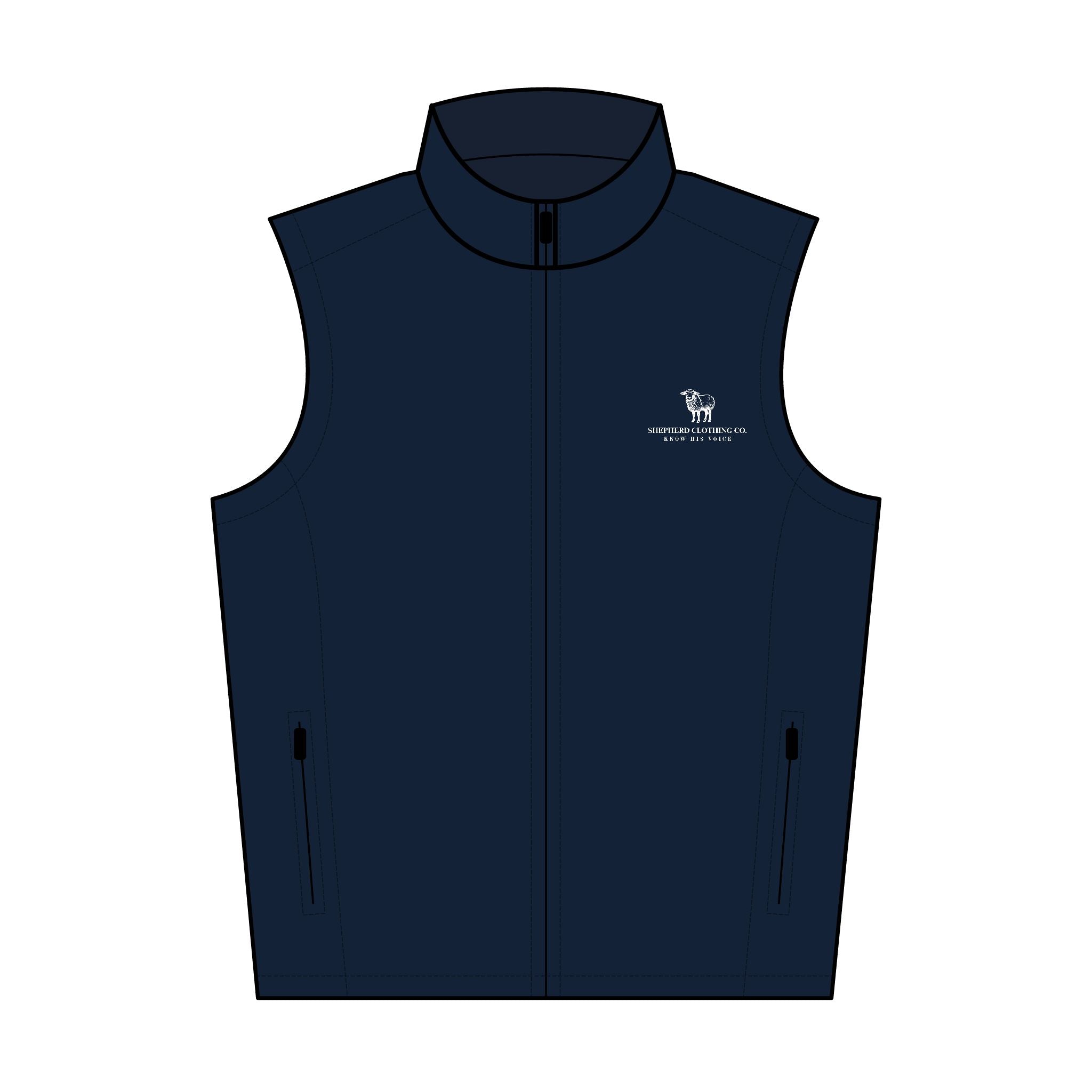 Men's Embroidered Soft Shell Vest — Lightweight Windproof Layer with Subtle Logo