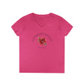 Be Strong and Courageous Rose V-Neck Tee — Joshua 1:9 Inspirational Women's Shirt