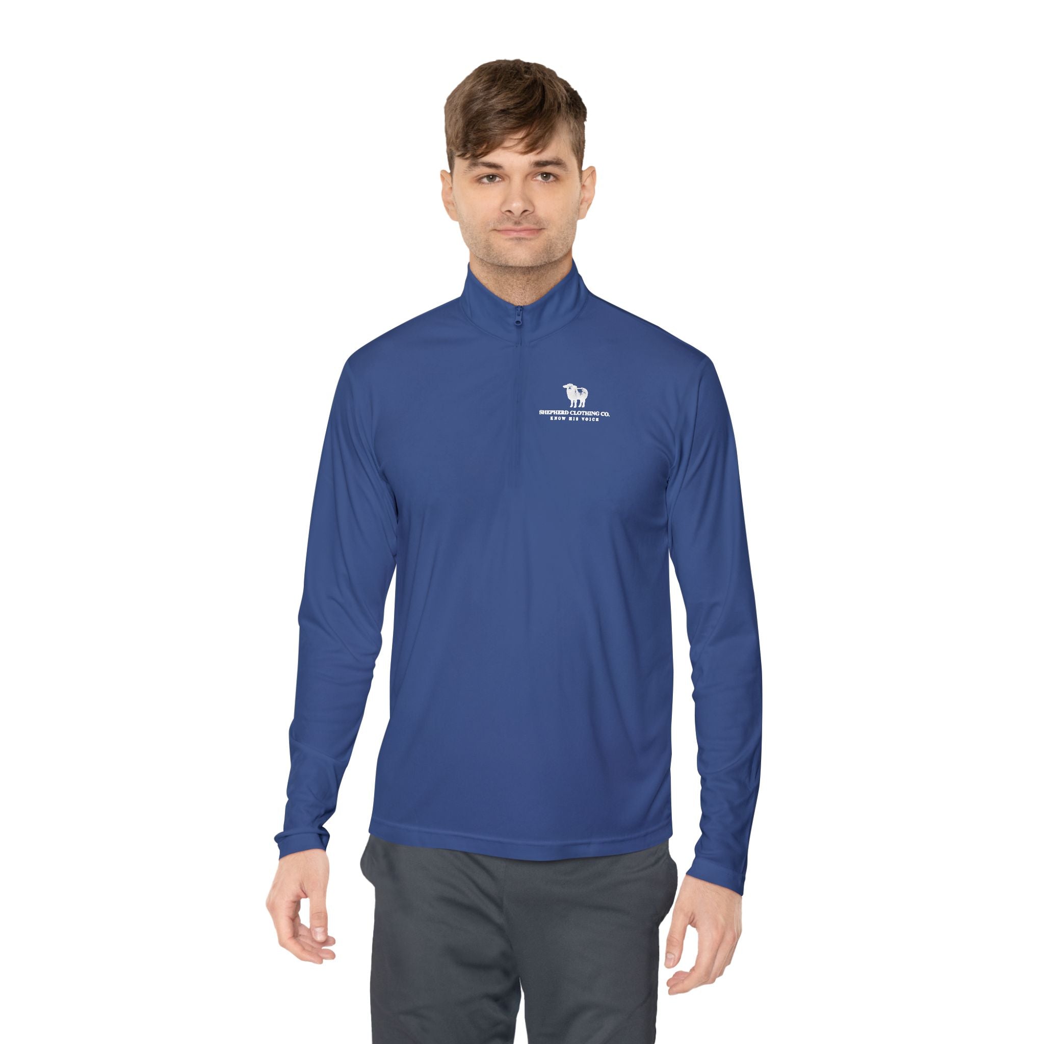 Quarter-Zip Pullover — Minimalist State Silhouette Chest Logo