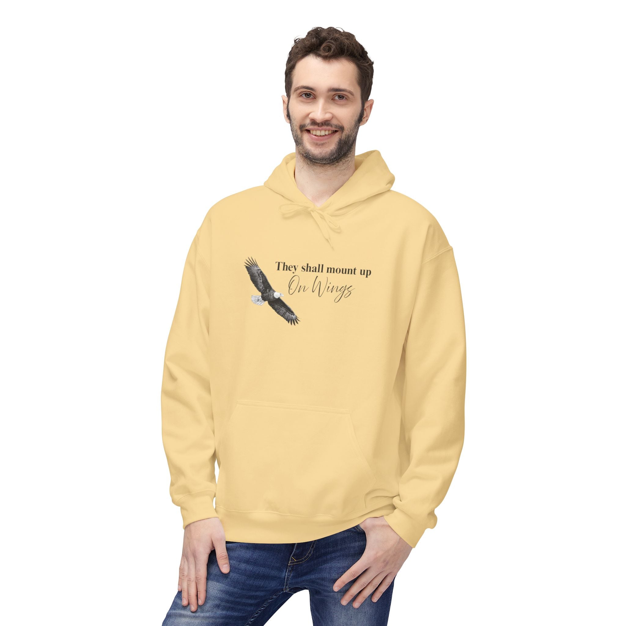 Soaring Eagle Hoodie - "They Shall Mount Up…” Inspirational Minimalist Pullover