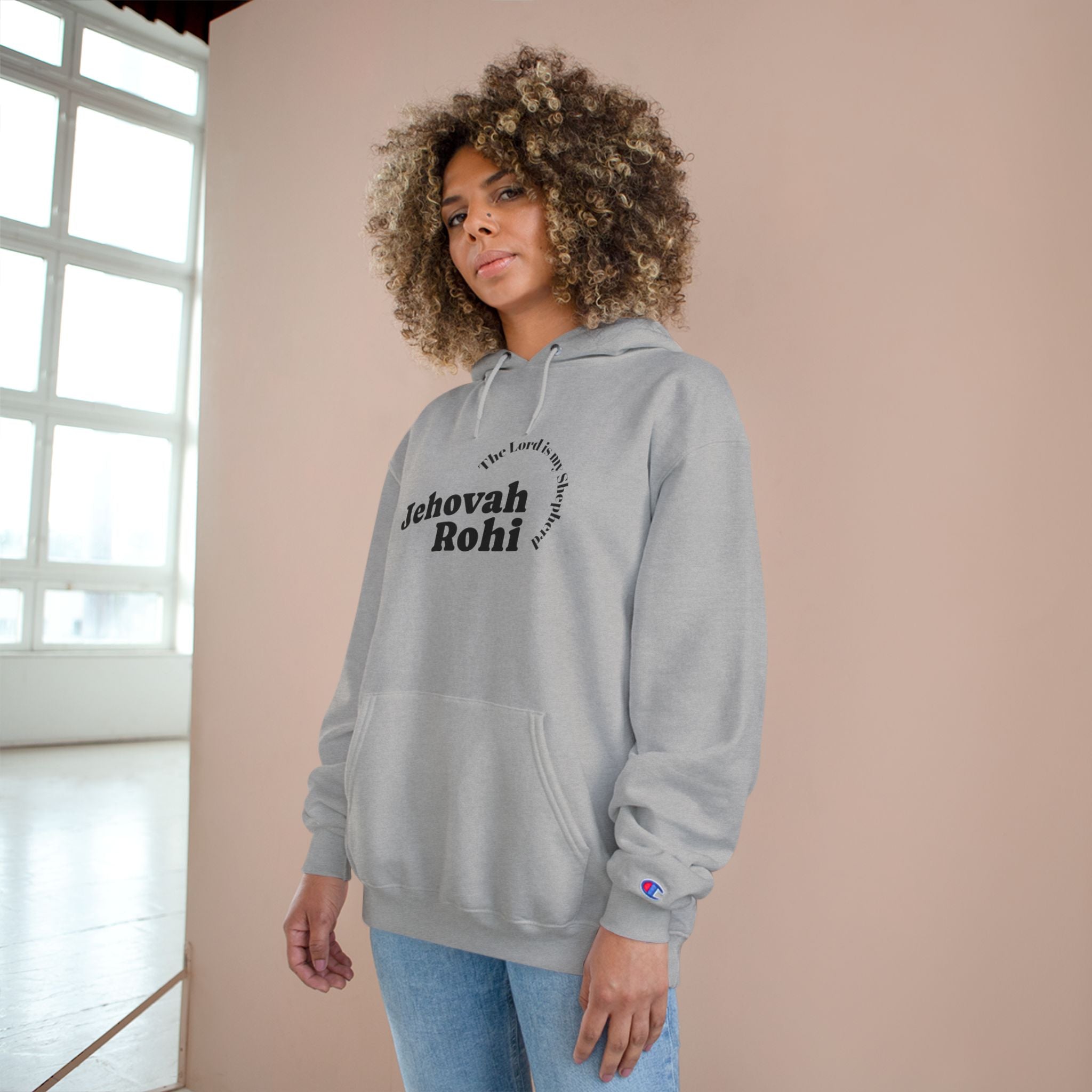 Jehovah Rohi Hoodie — Minimal Faith Sweatshirt (Psalm-inspired)