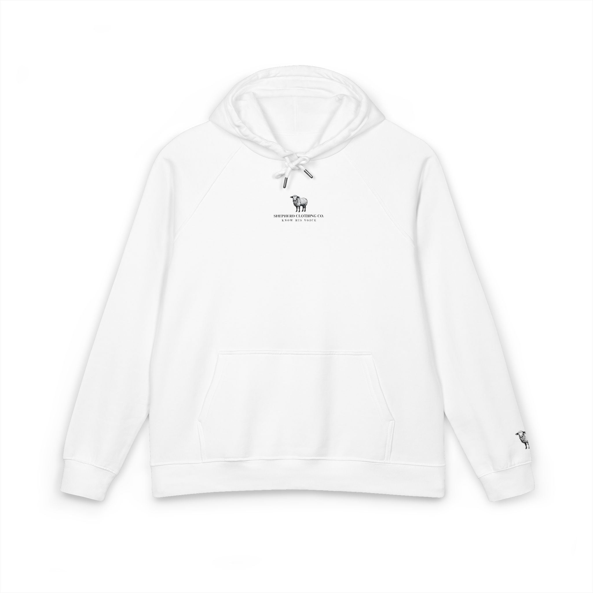 Embroidered Minimalist Sheep Hoodie — Eco Raglan Pullover