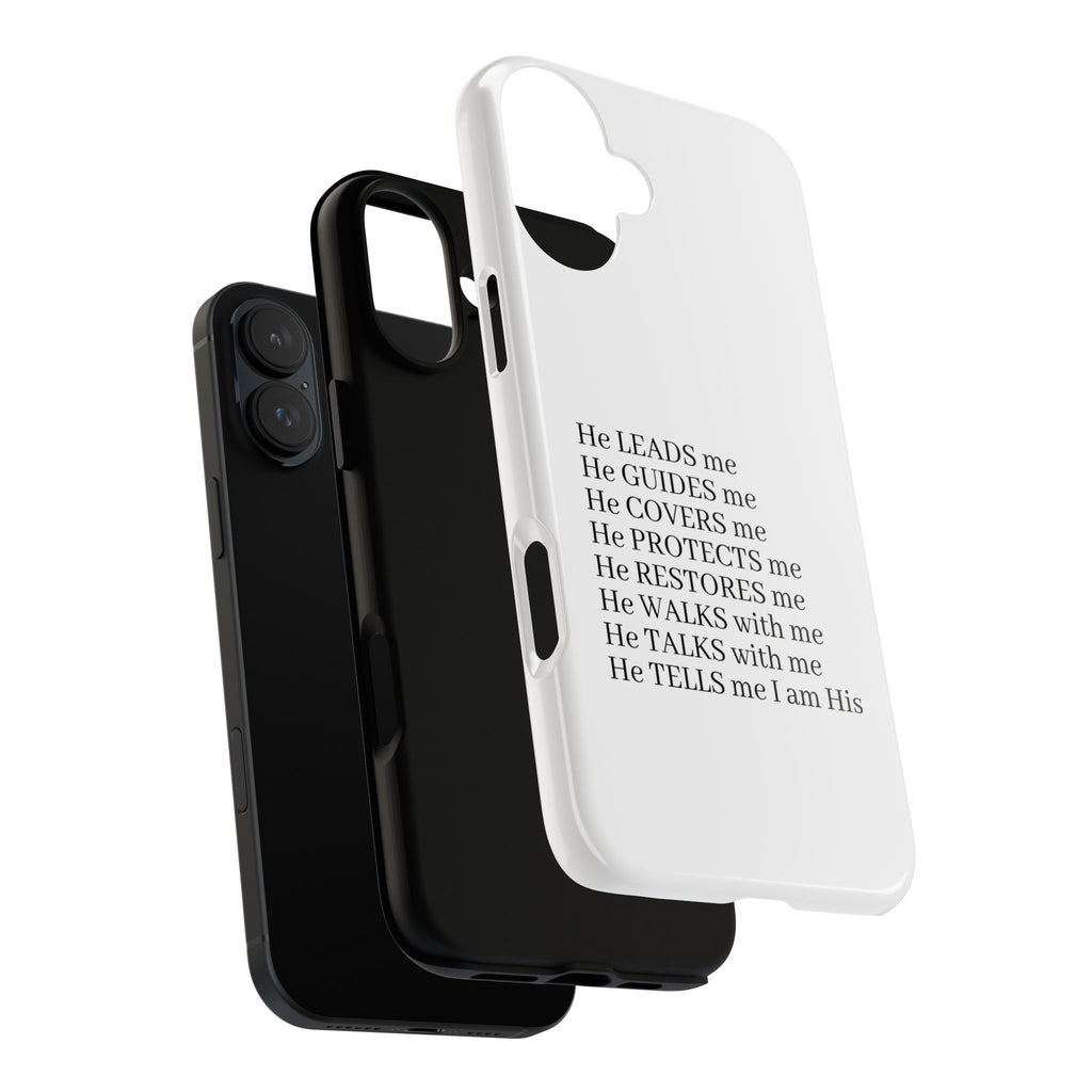 Christian Faith iPhone Case — "He Leads Me" Inspirational Phone Cover