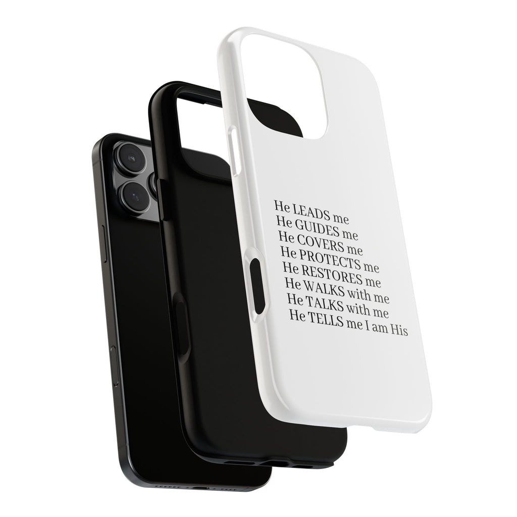 Christian Faith iPhone Case — "He Leads Me" Inspirational Phone Cover