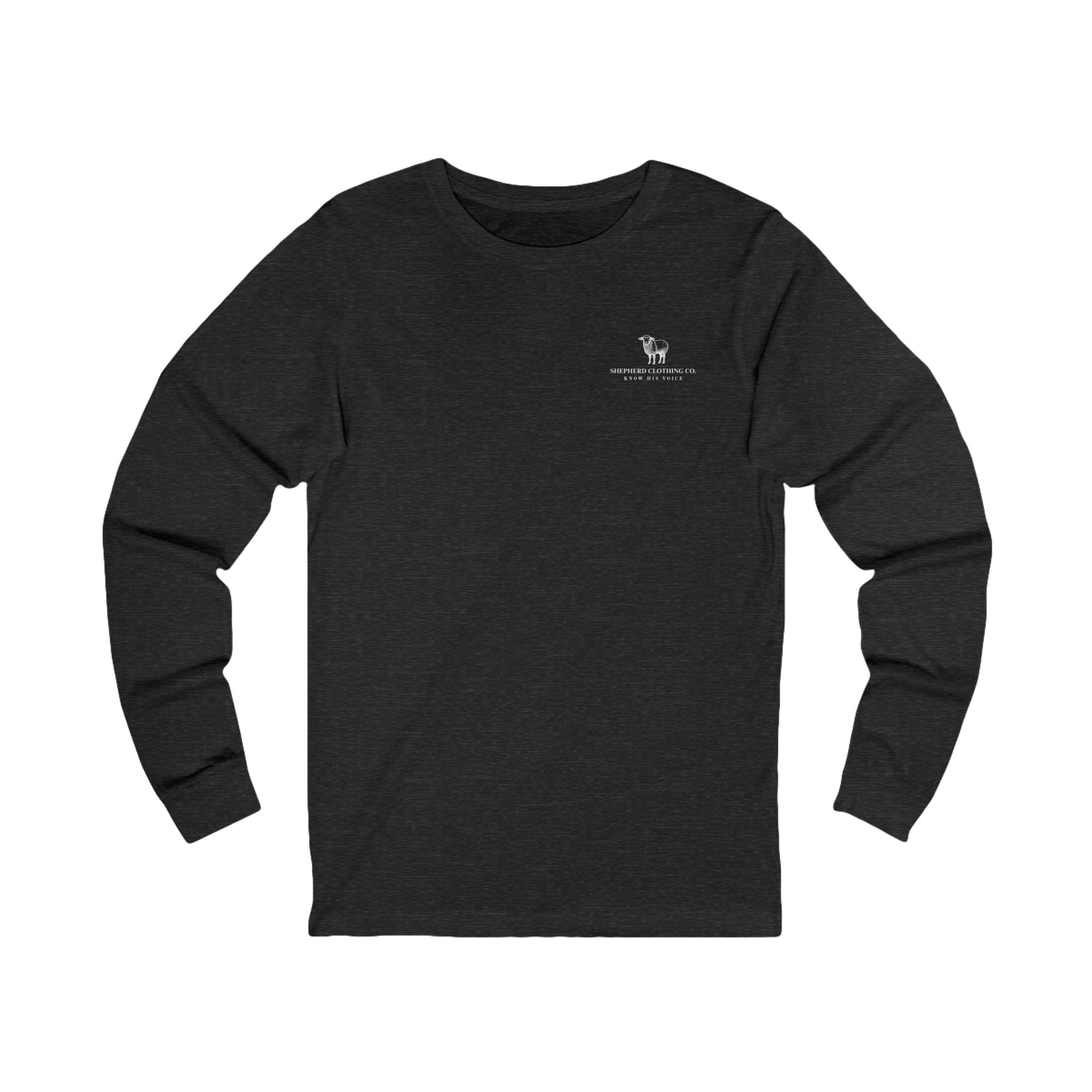 Long Sleeve Tee — 'Romans 8:28' Inspirational Christian Bible Verse Shirt
