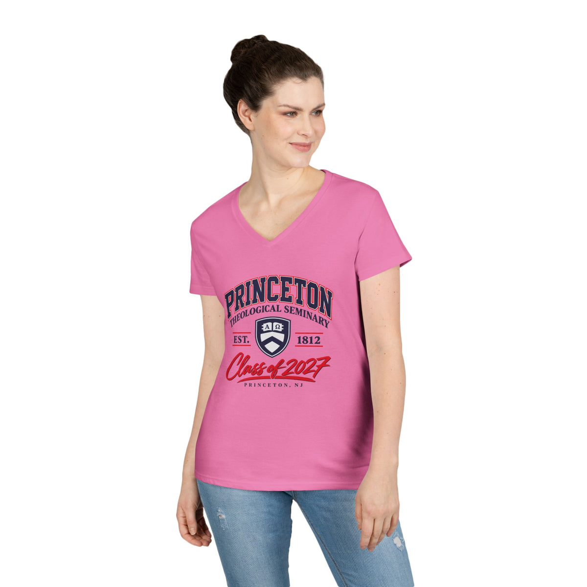 Cathedral Sketch V-Neck T-Shirt_New PTS Logo