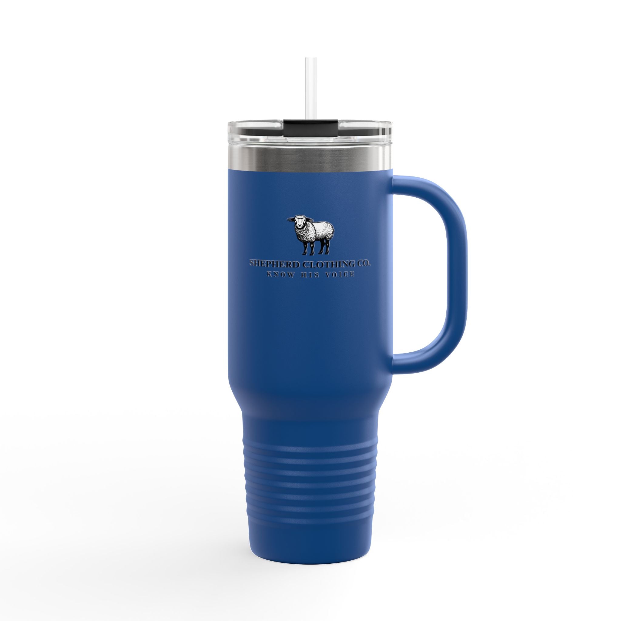 40oz Insulated Travel Mug with Handle — Shepherd Clothing Co. Logo