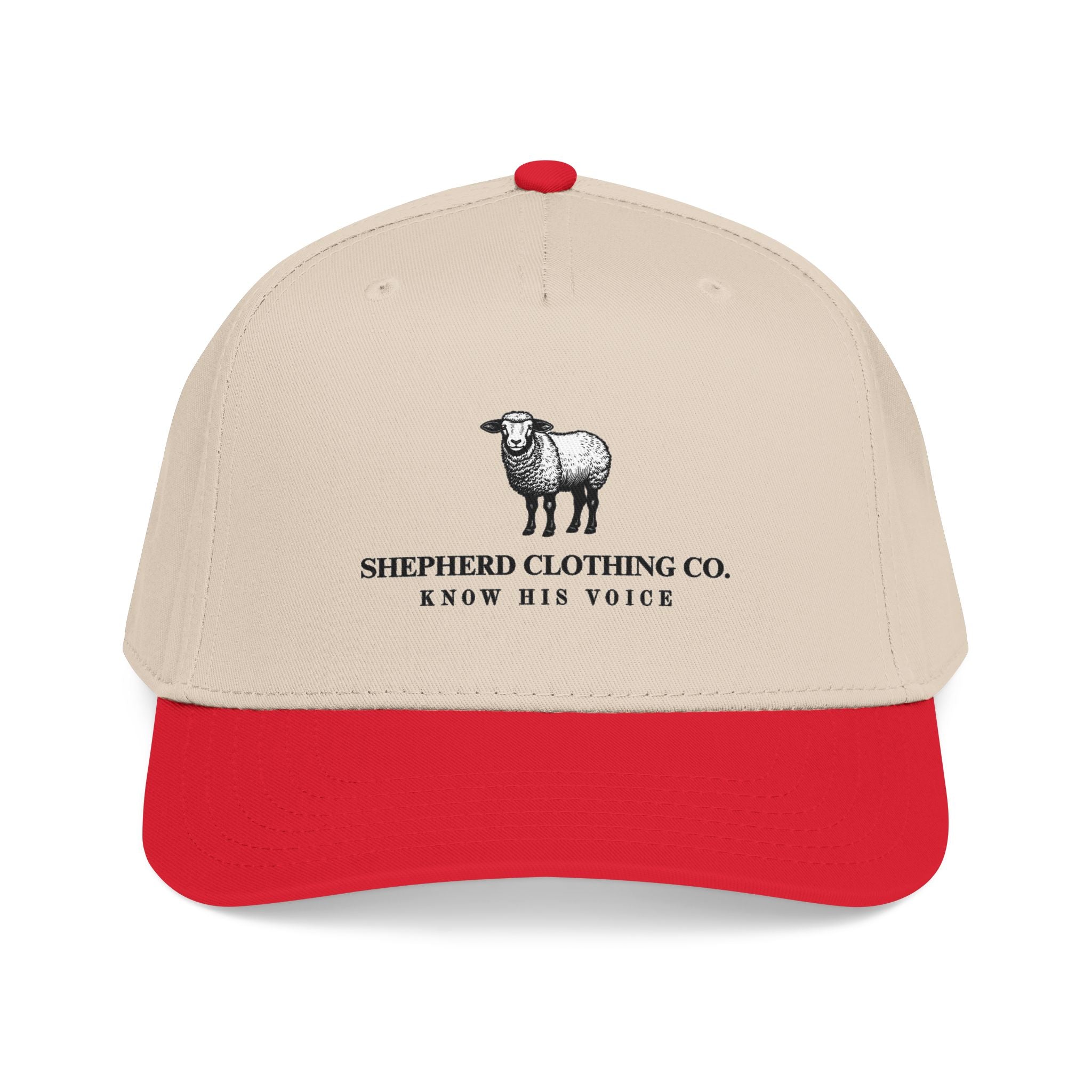 Sheep Logo Baseball Cap — "Shepherd Clothing Co. Know His Voice" Embroidered Hat