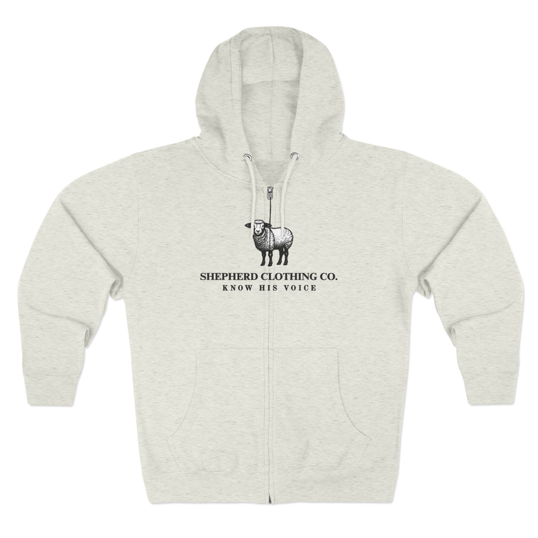 Shepherd Clothing Co. Zip Hoodie — Know His Voice | Lamb Logo Zip-Up Hoodie