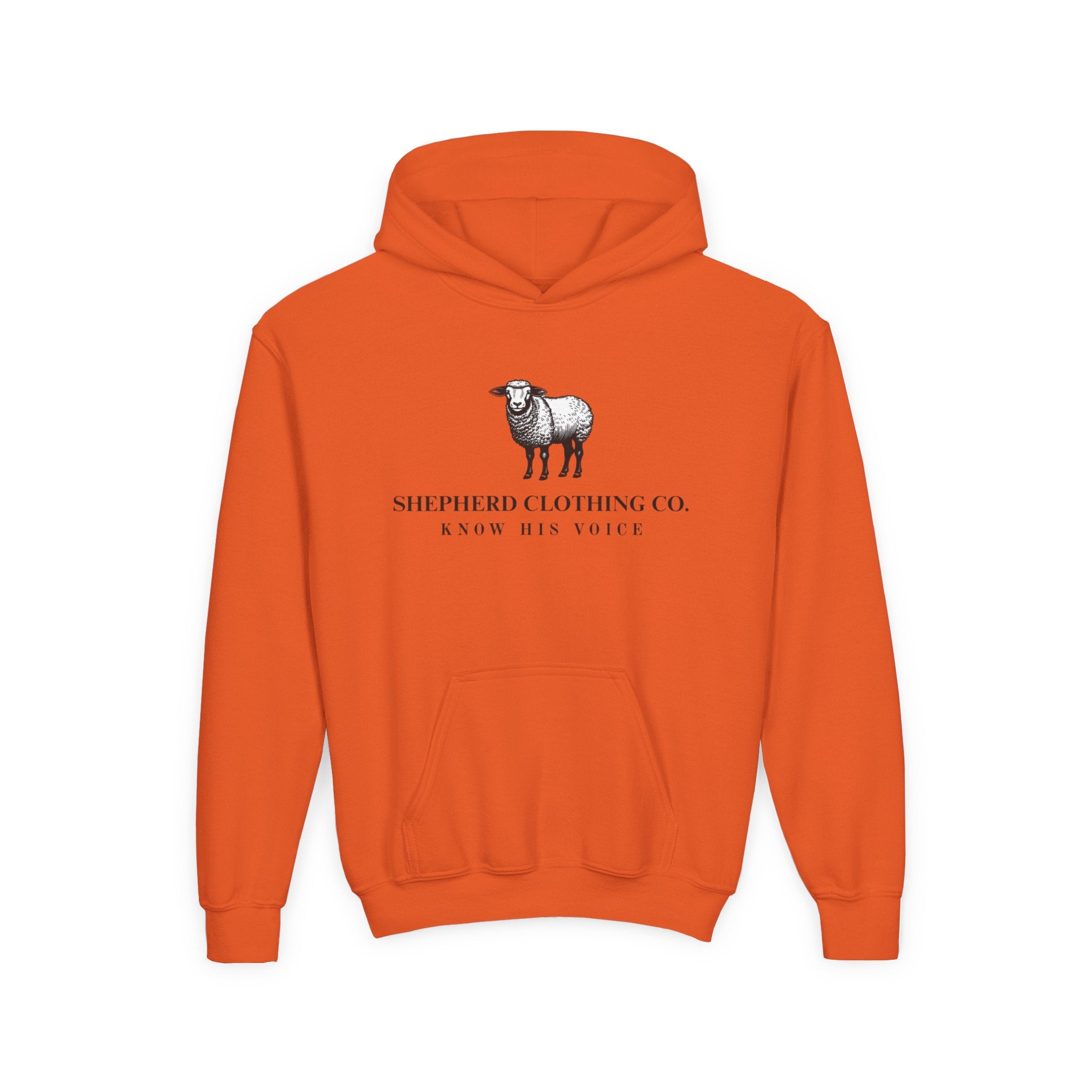 Youth Hoodie — Shepherd Clothing Co. 'Know His Voice' Lamb Graphic